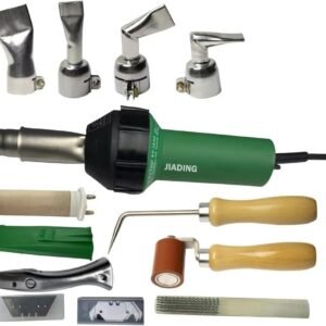 110V 1600W Plastic Welding Gun Hot Air Heat Gun Adjustable Temperature PVC TPO Welding Kit Accessories Speed Nozzle Roller Dolphin Knife Hook