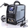 140A MIG Welder, 110V Flux Core MIG Welder/Stick/Lift TIG 3 in 1 Welding Machine with Large LED Digital Display, IGBT Inverter Portable Gasless Welder with Welding Gun and Flux...