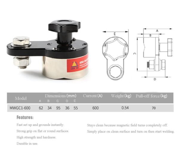 600A Magnetic Welding Ground Clamp EODSAD Review Strong Grip and Easy On Off Control
