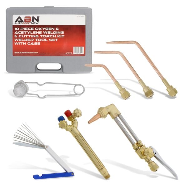 ABN Oxygen & Acetylene Torch Kit – 10 Pc Welding Kit Metal Cutting Torch Kit, Portable Cutting Torch Set Welder Tools