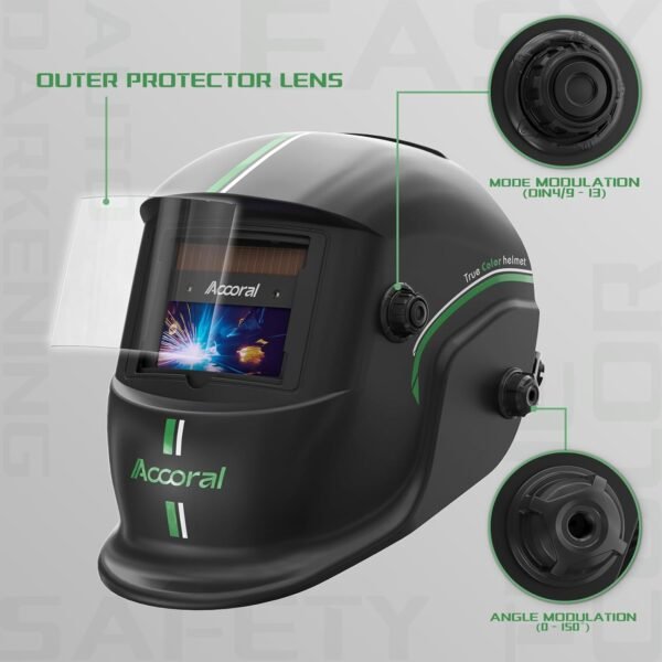 Accoral AC Welding Helmet Review Large Viewing Screen Auto-Darkening Performance