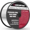 ARCCAPTAIN Stainless Steel Flux Cored Wire E308LFC-O .030-Diameter MIG Welding Wire Stainless Steel Wire with Low Splatter Compatible With Lincoln Miller Forney Harbor MIG...