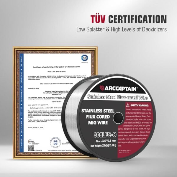 ARCCAPTAIN Stainless Steel Welding Wire Review Low Spatter Flux Cored Performance
