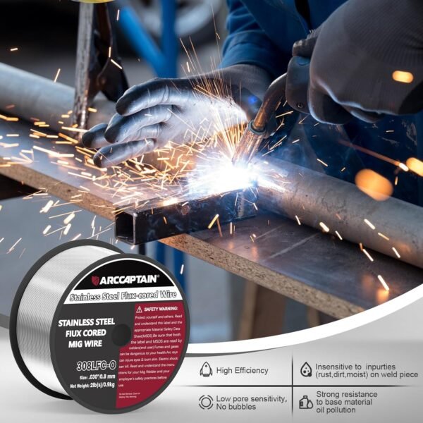ARCCAPTAIN Stainless Steel Welding Wire Review Low Spatter Flux Cored Performance