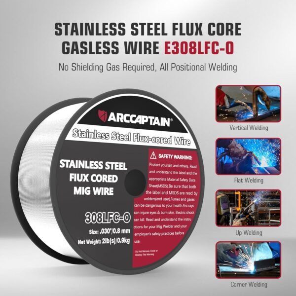 ARCCAPTAIN Stainless Steel Welding Wire Review Low Spatter Flux Cored Performance