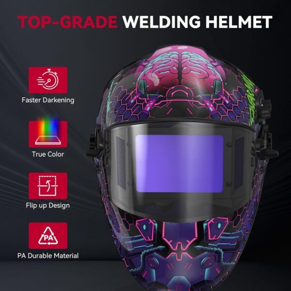 ARCCAPTAIN Welding Helmet Review Flip Up Design with Large Clear Viewing Lens