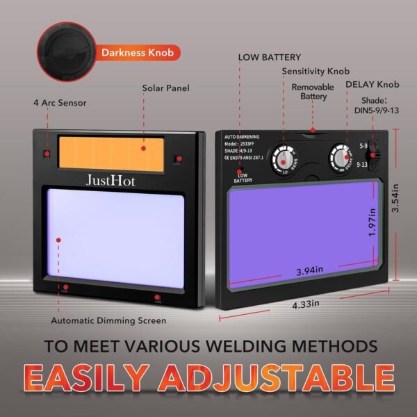 Auto Darkening Welding Helmet JustHot JH-BJ04 Review True Color and Safety Features