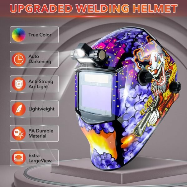 Auto Darkening Welding Helmet JustHot JH-BJ04 Review True Color and Safety Features