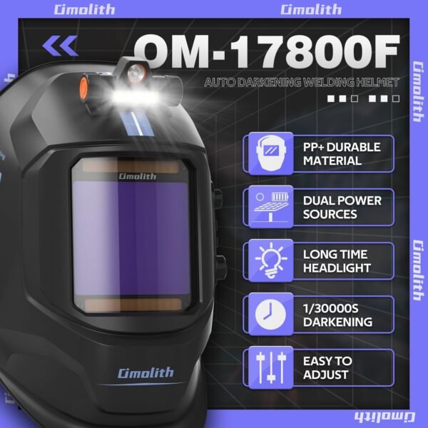 Auto Darkening Welding Helmet Review Omolith OM-17800F with Large Clear View
