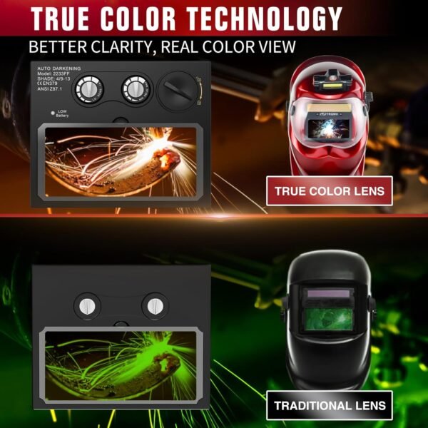 Auto Darkening Welding Helmet Wuhan Tuoerqi KTS-KP03 Review True Color Safety and Comfort