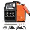 HITBOX 140A MIG Welder 110V/220V, Flux Core Welder/Stick ARC/Lift Tig/Spool Gun 4 In 1 Gasless Mig Welding Machine with LCD Display Synergy Dual Voltage IGBT Inverter Welder...