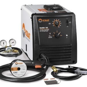 Hobart Handler 140 MIG Welder 115V (500559 ) - Durable, Portable Wire Feed Welder Machine - Flux Core Welding Machine with Dual-Gauge Regulator - MIG Welding Machine Welds Up To...