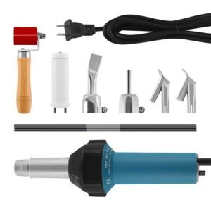 Iglobalbuy 110V 1600W Hot Air Plastic Welding Welder, Handheld Hot Air Vinyl PVC TPO Heating Welding Gun w/Nozzles Adjustable Temperature Roofing Welder Kit