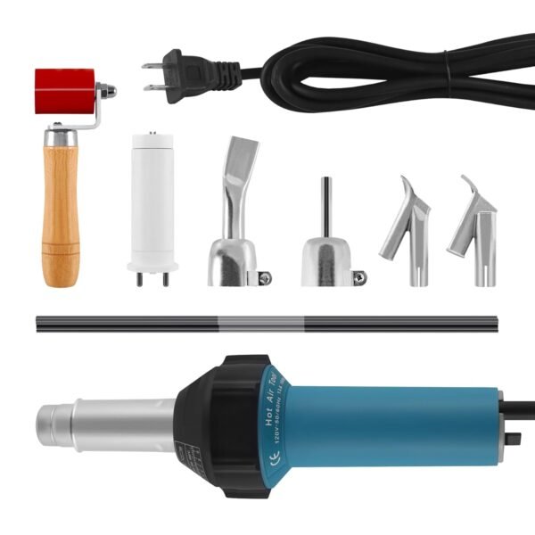 Iglobalbuy 110V 1600W Hot Air Plastic Welding Welder, Handheld Hot Air Vinyl PVC TPO Heating Welding Gun w/Nozzles Adjustable Temperature Roofing Welder Kit