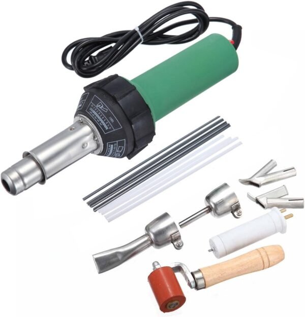 Iglobalbuy 110V 1600W Hot Air Torch Plastic Welding Gun Welder Pistol Hot Air TPO Welder Kit for Roofing, Includes Nozzles, Roller and Plastic PVC Rods