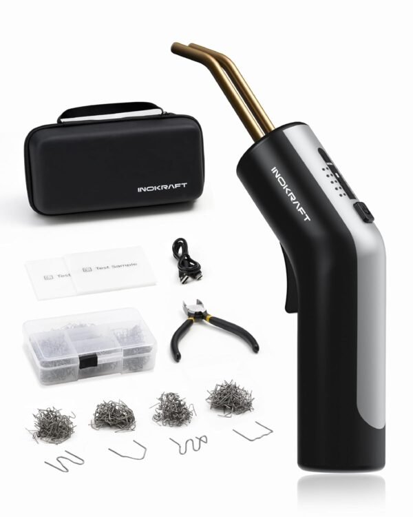 InoKraft Plastic Welder,Cordless Plastic Welding Kit with 500 Staples,Plastic Welder Kit with Portable Storage Bag for Bumper Repair, DIY Projects and other Plastic Repairs