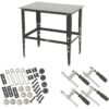 Klutch Steel Welding Table, 600 Lbs Weight Capacity, 16mm Holes, 24-Pc Metal Fit-Up Kit, Welding Tables For Shop (Black)