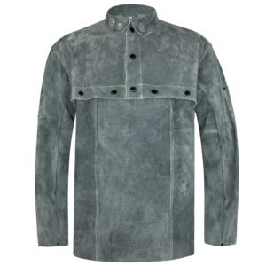 Leather Welding Cape Sleeve, Heat & Flame Resistant Cowhide Weld Jacket - for Welding, Construction, and Heavy Work