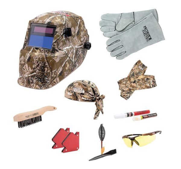 Lincoln Electric K4738-1 Camo Welding Helmet Kit, Auto Darkening, Lightweight, Weld Headgear, Shade 9-13, For use with Stick, TIG, Pulsed TIG, MIG, Pulsed MIG, Flux Core,...