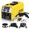 MIG Welder, 140Amp 2 IN 1 Stick/Flux Core Welder with Flux Cored Wire, Multi Process Welding Machine 110V/220V Dual Voltage Portable Welder Equipment with Electrode Holder IGBT...