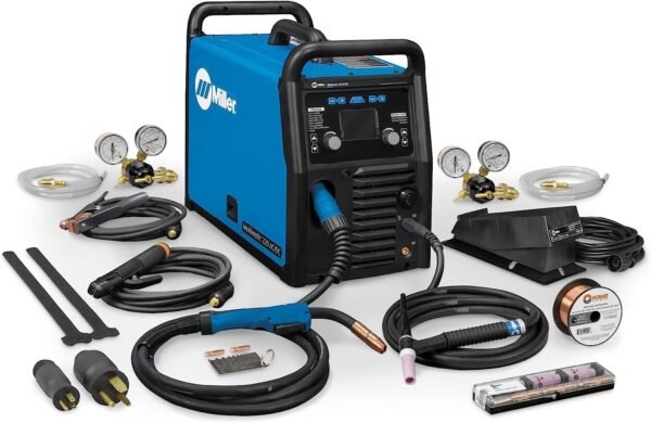 Miller 907757 Multimatic 220 AC/DC Multiprocess Welder - Versatile Multi-Process MIG, Flux-Cored & TIG Welder Machine - Portable Welding Machine with MIG Gun, TIG Torch &...
