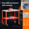Movable Welding Table,36"x18"Welding Tool Car,Movable Welding Workbench Table,Easy Setup Portable Workbench,Heavy-Duty Load Capacity,with Tool Slots and Fixture Holes,Tool Tray