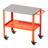 Movable Welding Table,36"x18"Welding Tool Car,Movable Welding Workbench Table,Easy Setup Portable Workbench,Heavy-Duty Load Capacity,with Tool Slots and Fixture Holes,Tool Tray