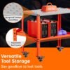 Movable Welding Table,36"x18"Welding Tool Car,Movable Welding Workbench Table,Easy Setup Portable Workbench,Heavy-Duty Load Capacity,with Tool Slots and Fixture Holes,Tool Tray