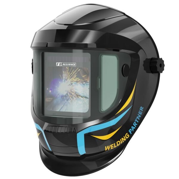 Panoramic 180° View Auto Darkening Welding Helmet, Large Viewing 3.94"X3.82" True Color Solar Power Welding Hood with Side View, 4 Arc Sensor Wide Shade 4/5-9/9-13 Welding Mask...