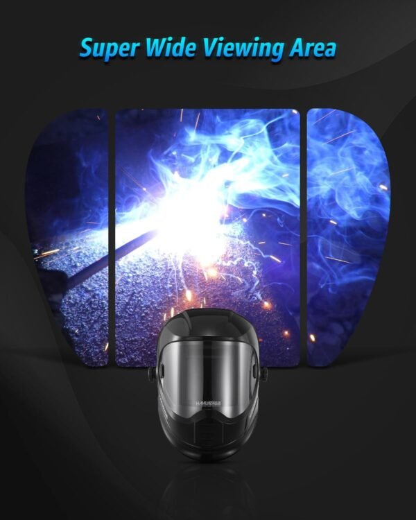 Panoramic View Welding Helmet MANUSAGE E980S Review Advanced Auto Darkening and Solar Power Features