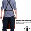 QeeLink Leather Welding Work Apron with 6 Tool Pockets, Heat & Flame Resistant Apron, 24" x 36", Adjustable M to XXXL
