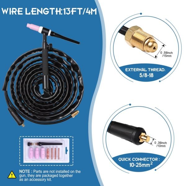 TIG Welding Torch Review Weldingknight TIG17V Air-Cooled 150Amp with 13FT Cable