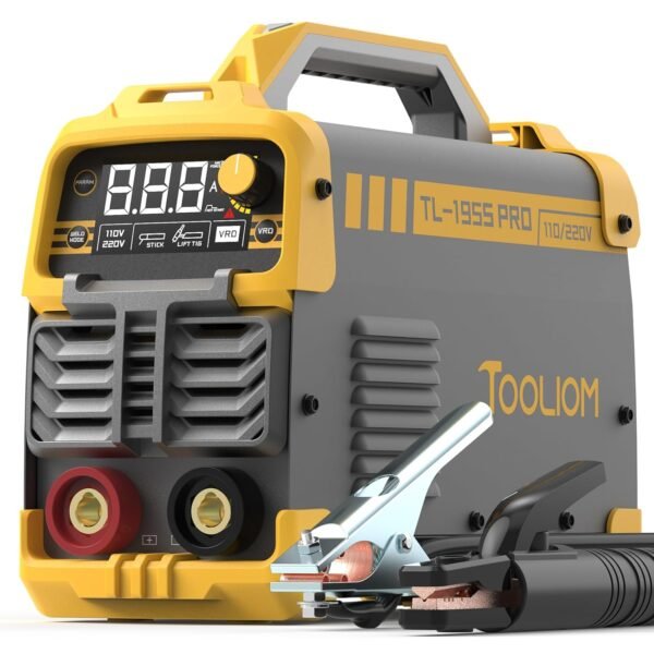 TOOLIOM 195A Stick Welder 110/220V Dual Voltage Lift TIG Welder LCD Display IGBT Inverter with Hot Start Arc Force VRD Welding Machine fits 5/32in. (4mm) Welding Rods