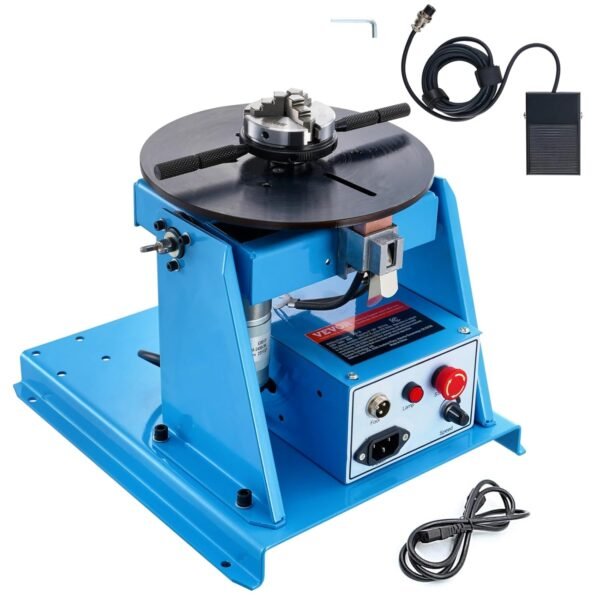 VEVOR Rotary Welding Positioner 10KG, 0-90° Welding Positioning Turntable Table with 8.1 Inch 3-Jaw Lathe Chuck, 1-12 RPM 20W Portable Welder Positioning Machine for Cutting...