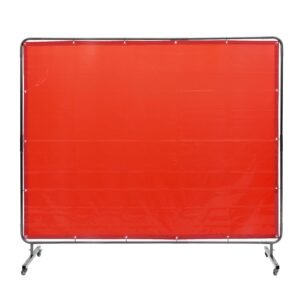 VEVOR Welding Screen with Frame, 6' x 8' Welding Curtain Screen, Flame-Resistant Vinyl Welding Protection Screen on 4 Swivel Wheels (2 Lockable), Moveable & Professional for...