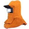 Welding Helmet with Auto Darkening Filter Lens, T TOVIA Leather Welder Hood Full Protective Welding Mask with Neck Shoulder Drape for Welding Workplaces