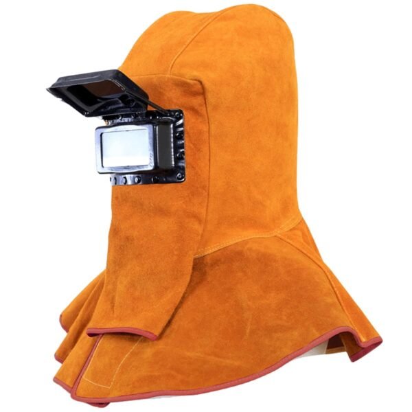 Welding Helmet with Auto Darkening Filter Lens, T TOVIA Leather Welder Hood Full Protective Welding Mask with Neck Shoulder Drape for Welding Workplaces
