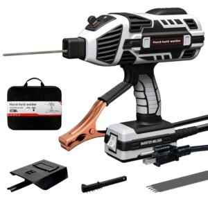 Welding Machine Handheld 110V 120Amp Portable ARC Welder Gun Hand Held Welder Machine with Digital Display IGBT Inverter 6 Variable Current Adjustment for 1/16''-1/8'' Welding Rods