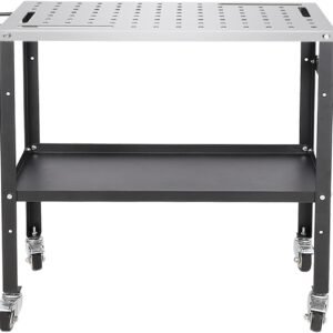 Welding Table 36"x18", 1200lbs Steel Welding Cart Workbench Table Load Capacity,Multifunctional Rolling Heavy Duty Workbench W/Wheels,Portable Welding Table W/Braking Lockable...