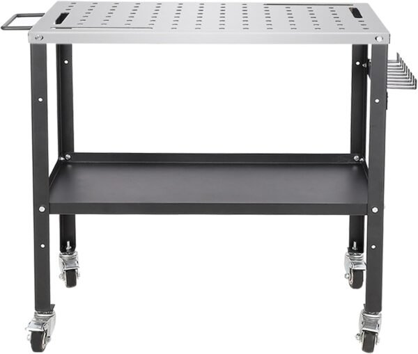 Welding Table 36"x18", 1200lbs Steel Welding Cart Workbench Table Load Capacity,Multifunctional Rolling Heavy Duty Workbench W/Wheels,Portable Welding Table W/Braking Lockable...