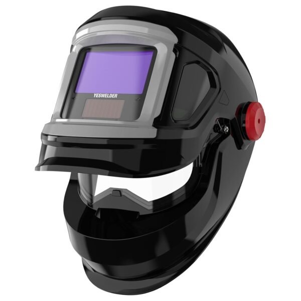 YESWELDER Large Viewing Flip Up Design Auto Darkening Welding Helmet with Side View, Digital Welding Lens，1/1/1/1 True Color 4 Arc Sensor Welder Mask