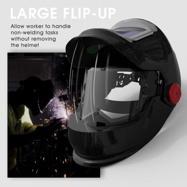 YESWELDER Welding Helmet LYG-0V-900B Review Large Flip Up Design and Clarity