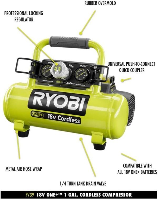 RYOBI ONE+ Portable Air Compressor Review Battery Powered Tire Inflation Tool
