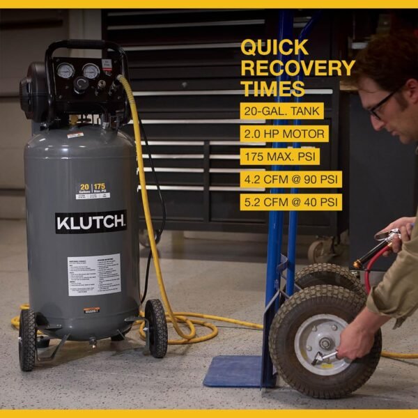 81ORiXCpRyL._AC_SL1500_ Klutch Portable Air Compressor 20 Gallon Review Reliable Workshop Power Tool